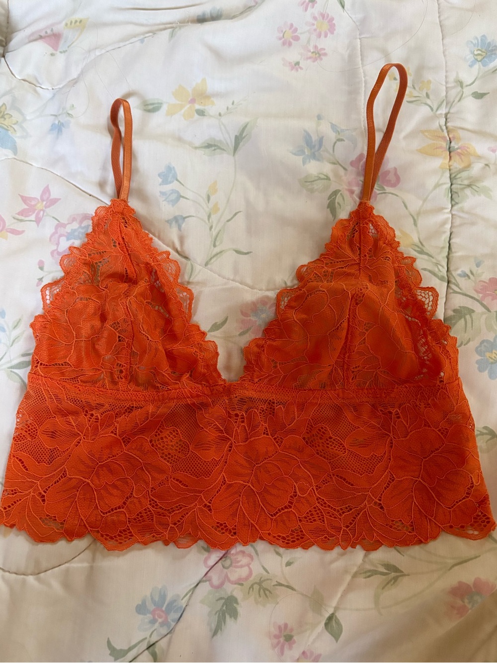 Free People Orange Lace Bralette